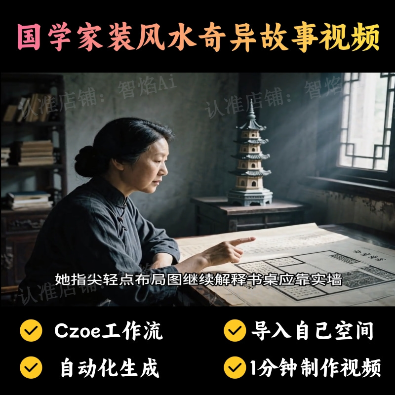 【故事小说赛道】国学家装风水奇异故事视频丨扣子工作流智能体搭建coze工作流_智焰创AI