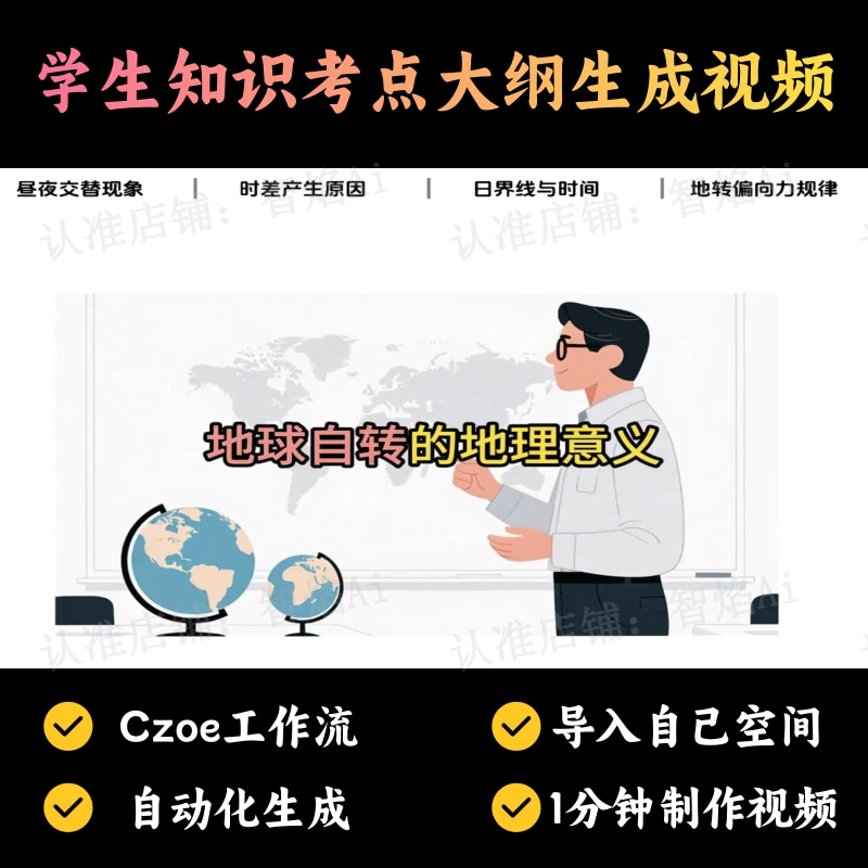 【育儿教育赛道】学生知识考点大纲生成视频丨独家自研丨可科普任意领域工作流_智焰创AI