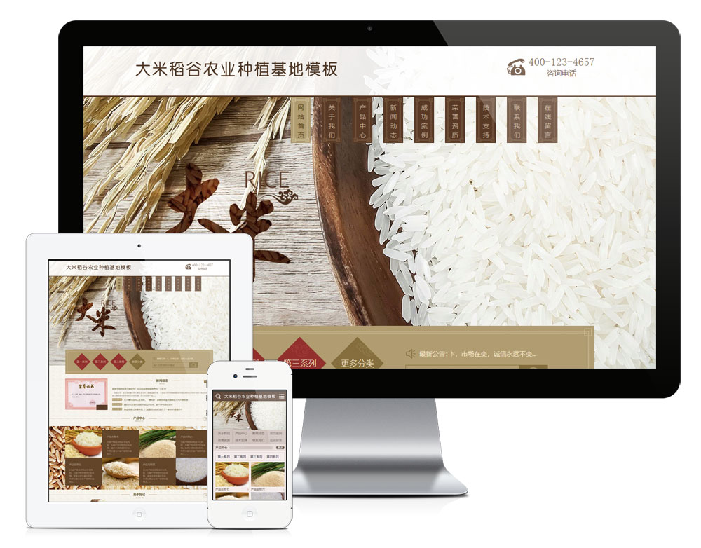 图片[1]_大米五谷类种植基地网站模板_智焰创AI